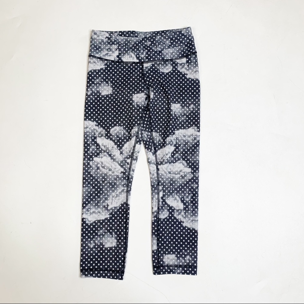 Lululemon Wunder Under Crop II Full On Luon Dottie Dream Rose Leggings Size 4